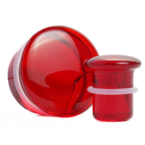 Red Single Flare Glass Plug / Gauge