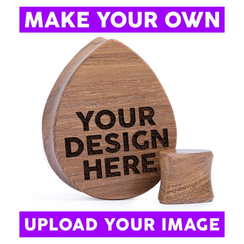 Make Your Own Plug / Gauge - Teardrop Teak Wood | Flat Faced Double Flare