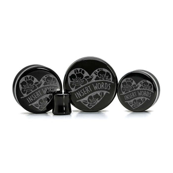 Linienmandala Zierstattoo Plug / gauge - klares Glas | Doppelaufgeweitet mit flachem Gesicht