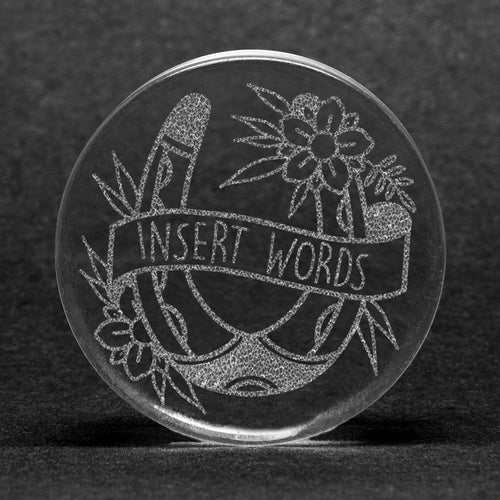 Hufeisen einfügen Wörter Plug / gauge - Clear Glass | Doppelaufgeweitet mit flachem Gesicht