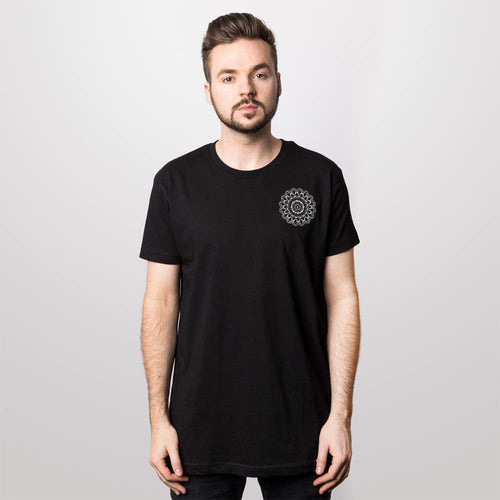 Alternative tribal cool Mandala-T-Shirt in Schwarz