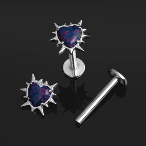 Labret-Stift, Silber, Innengewinde, ASTM F136 Titan, 1,2 mm