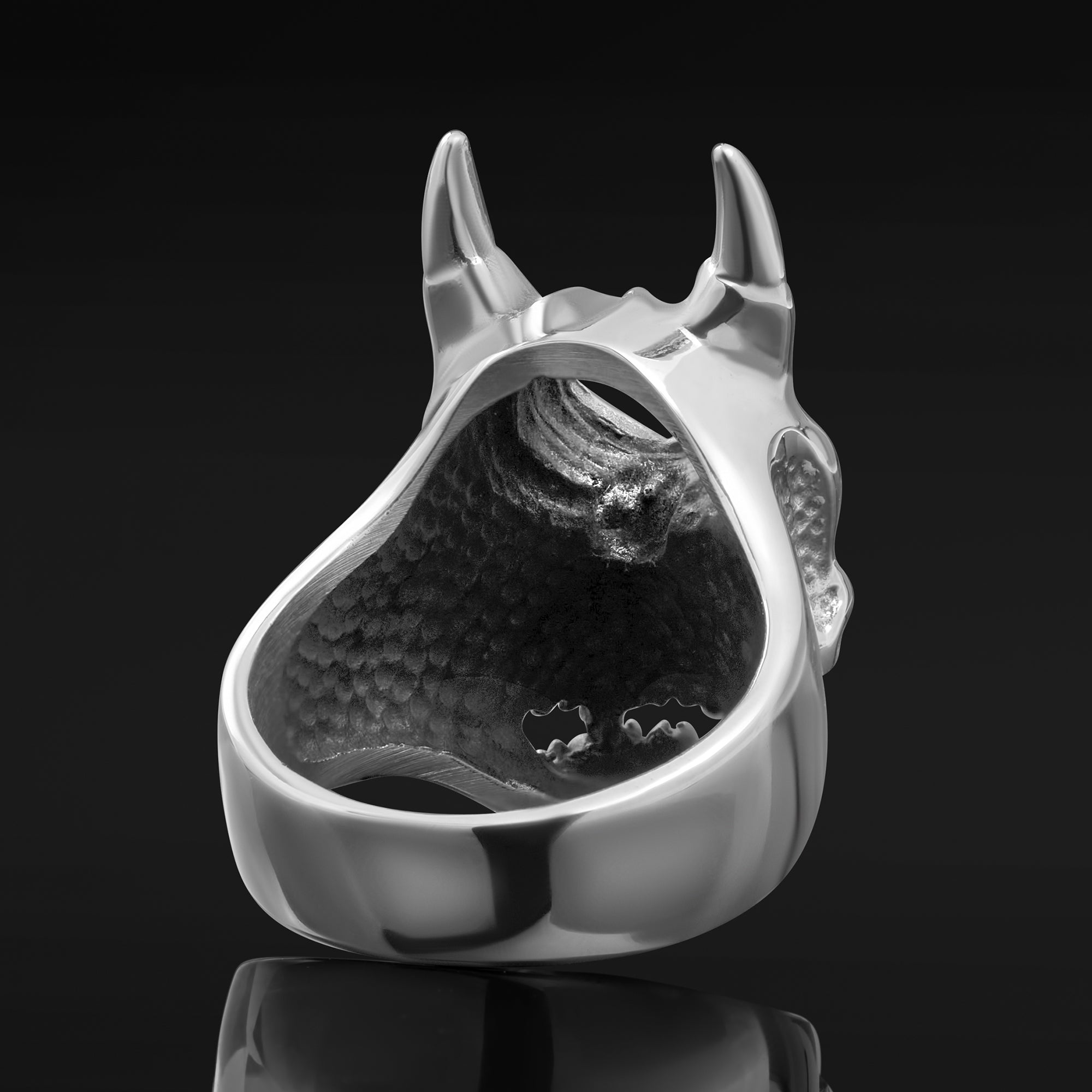 Silver Hexagon Black Onyx Ring