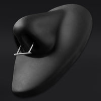 Clicker pour septum, argent, barre droite, titane ASTM F136