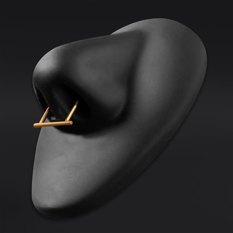 Clicker pour septum, or, barre droite, titane ASTM F136