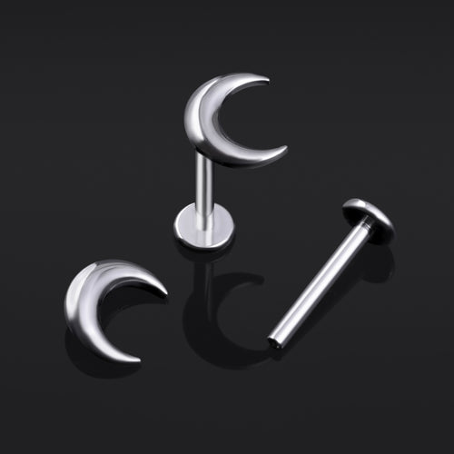 Titan-Labret-Ohrstecker mit Innengewinde, Stärke 1,2 mm, in Roségold mit Kegel
