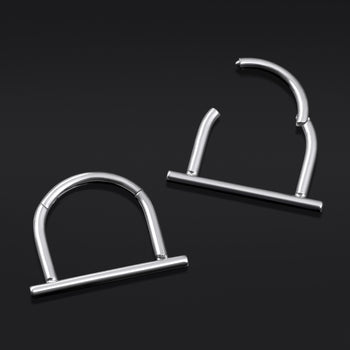 Silver Straight Bar ASTM F136 Titanium Segment Clicker Septum Nose Ring