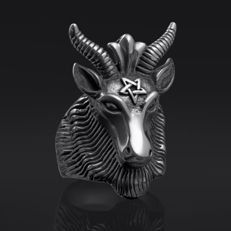 Bague Baphomet en argent