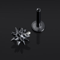 Boule noire à pointes, filetage interne, tige de labret, titane ASTM F136