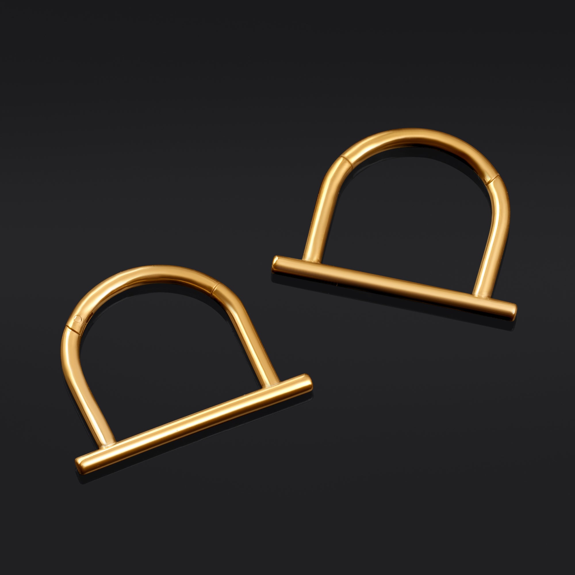 Septum Clicker, Gold, Straight Bar, ASTM F136 Titanium