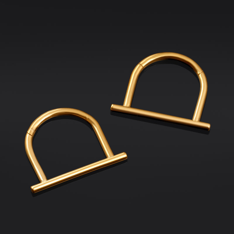 Clicker pour septum, or, barre droite, titane ASTM F136