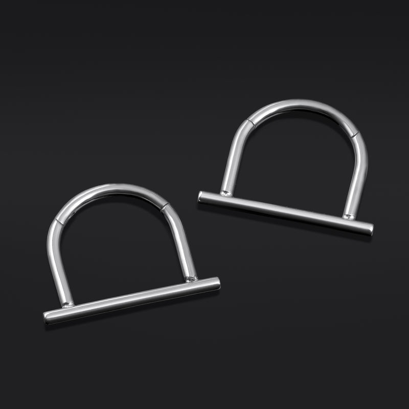 Clicker pour septum, argent, barre droite, titane ASTM F136