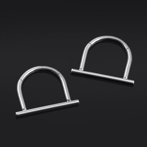 Silver Straight Bar ASTM F136 Titanium Segment Clicker Septum Nose Ring