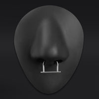 Clicker pour septum, argent, barre droite, titane ASTM F136