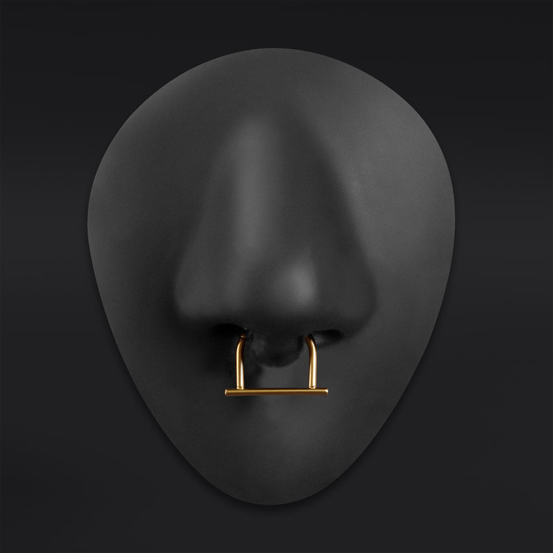 Clicker pour septum, or, barre droite, titane ASTM F136