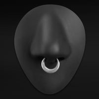 Anneau clicker de septum, argent, dôme, titane ASTM F136