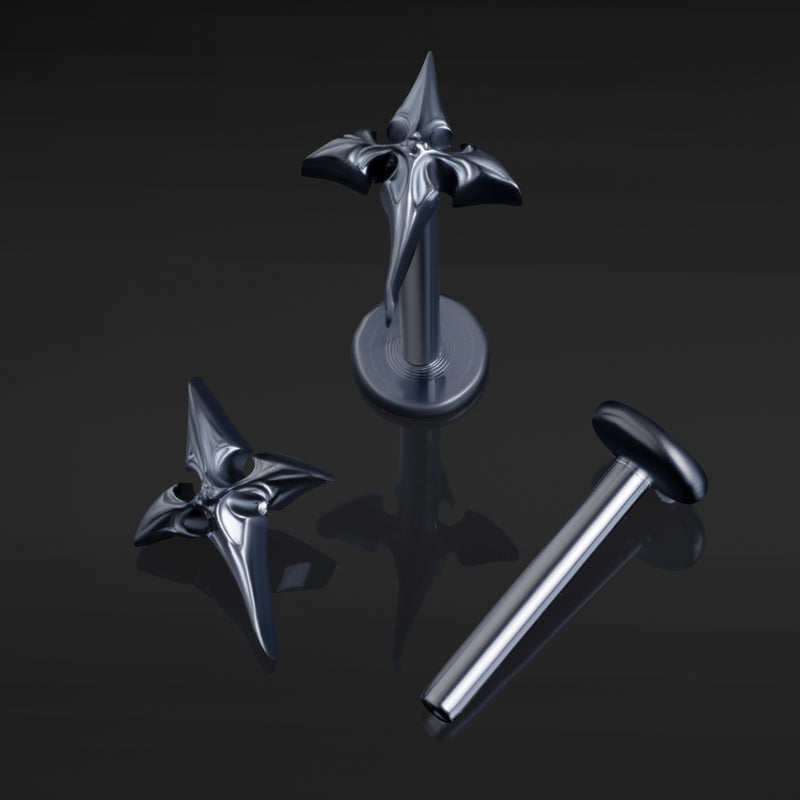 Noir, Neo Cross, à filetage interne, tige de labret, titane ASTM F136