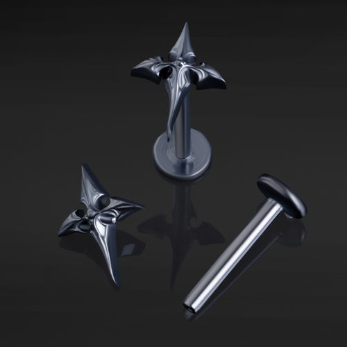 Labret-Stift, Silber, Innengewinde, ASTM F136 Titan, 1,2 mm