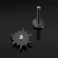 Noir, cœur en opale de sang à pointes, filetage interne, labret, titane ASTM F136