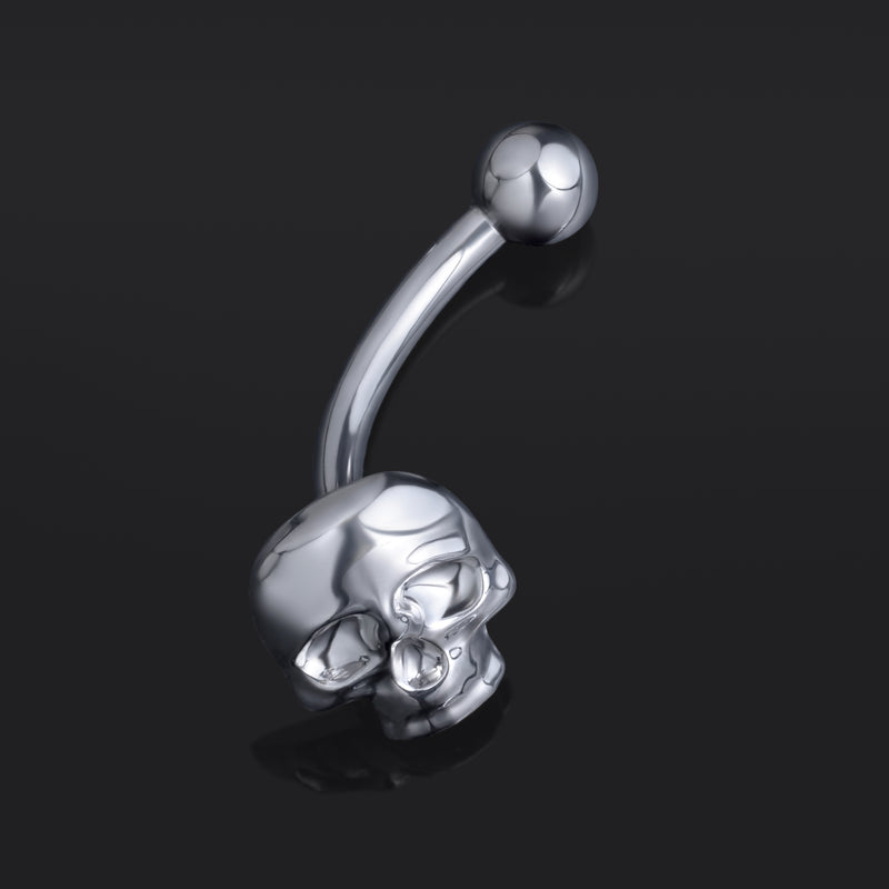 Bijou de piercing rook, argent, crâne, threadless, titane
