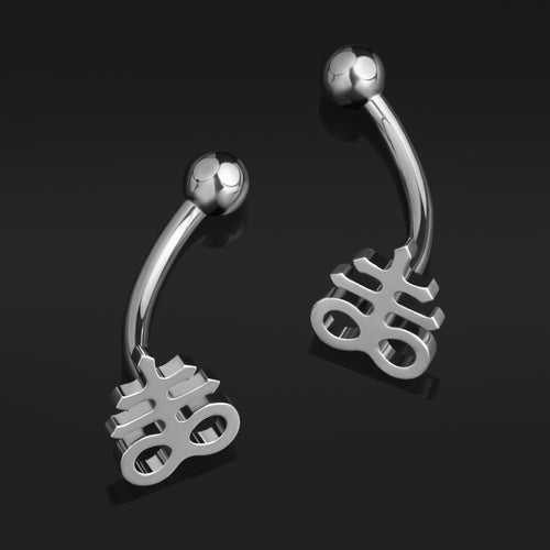 Vertical Labret, Silber, Spinne, Innengewinde, Titan