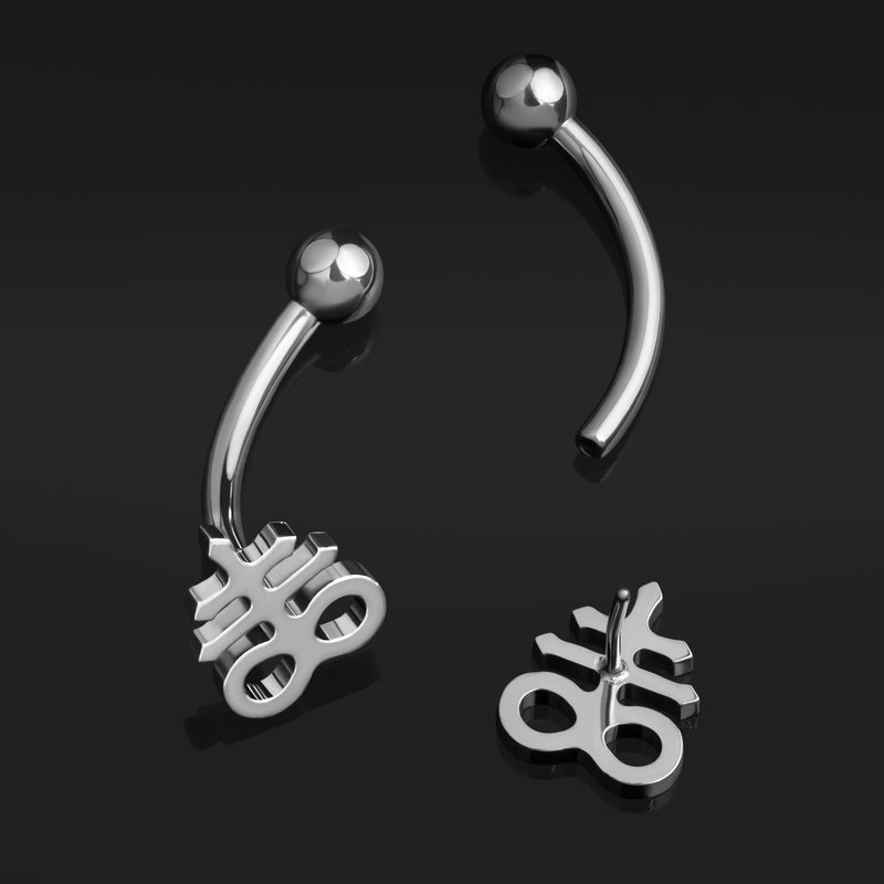 Bijou de piercing rook, argent, Leviathan Cross, threadless, titane