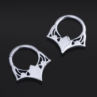 Anneau Clicker Pour Septum En Titane ASTM F136 Argenté Avec Gemme Noire Gothique
