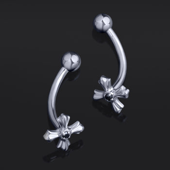 Vertical Labret, Silber, Spinne, Innengewinde, Titan