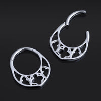Anneau Clicker de Septum en Titane ASTM F136 Argent, Fenêtre Gothique d'Église