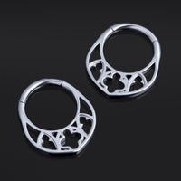 Anneau Clicker de Septum en Titane ASTM F136 Argent, Fenêtre Gothique d'Église