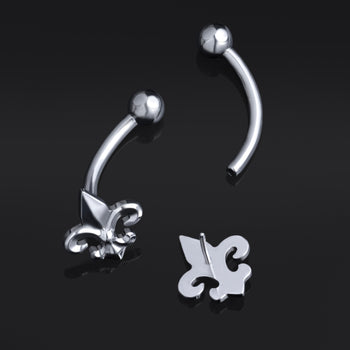Vertical Labret, Silber, Spinne, Innengewinde, Titan