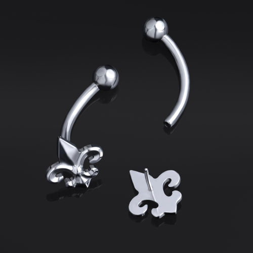 Vertical Labret, Silber, Spinne, Innengewinde, Titan