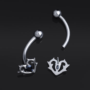 Vertical Labret, Silber, Spinne, Innengewinde, Titan