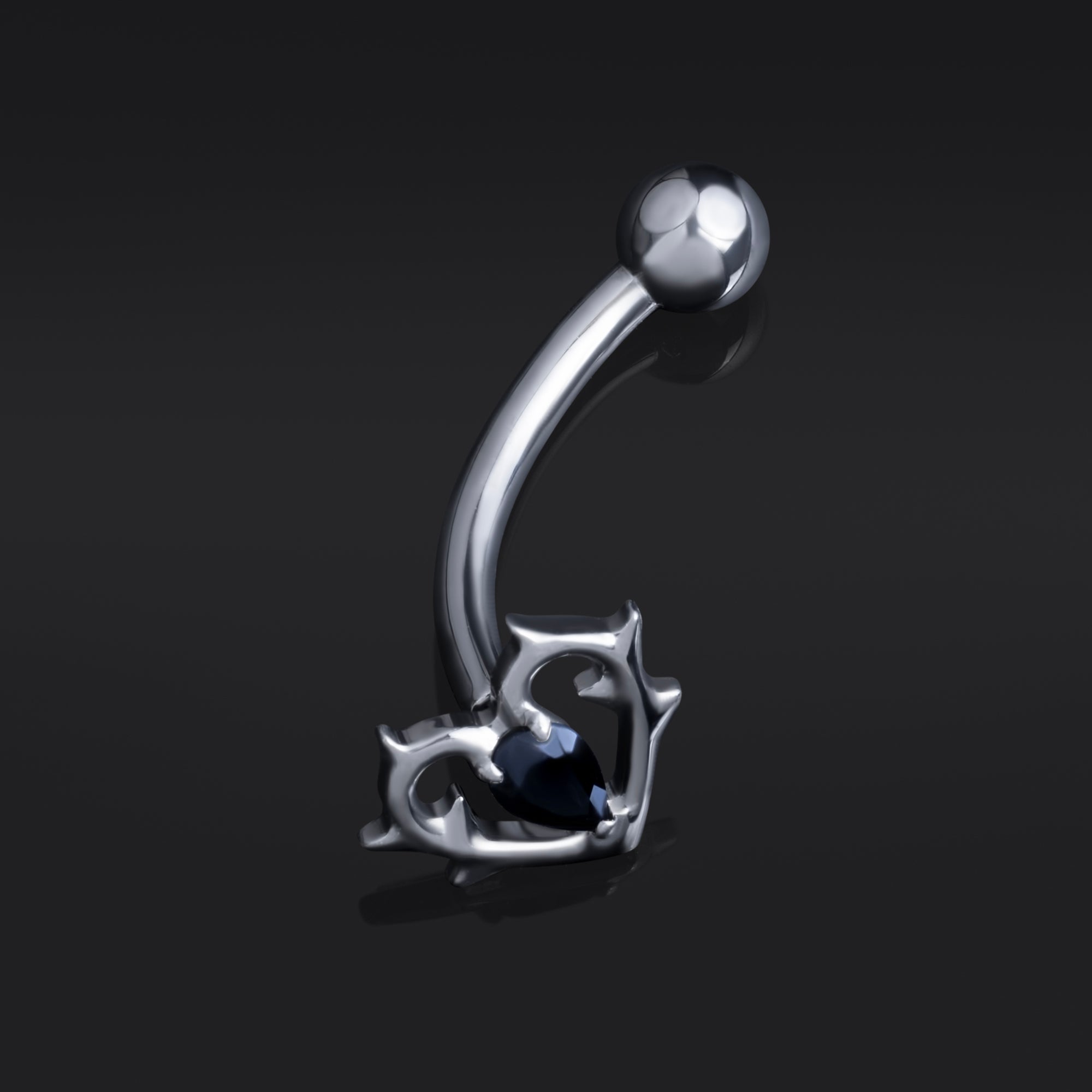 Vertical Labret, Silber, Spinne, Innengewinde, Titan