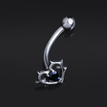 Vertical Labret, Silber, Spinne, Innengewinde, Titan