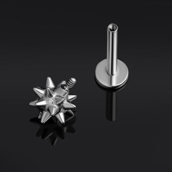 Labret-Stift, Silber, Innengewinde, ASTM F136 Titan, 1,2 mm