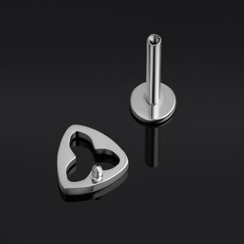 Labret-Stift, Silber, Innengewinde, ASTM F136 Titan, 1,2 mm