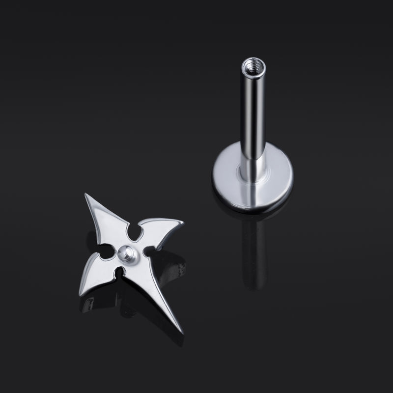 Argent, Neo Cross, Filetage interne, Tige labret, Titane ASTM F136