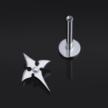 Labret-Stift, Silber, Innengewinde, ASTM F136 Titan, 1,2 mm