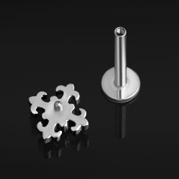 Labret-Stift, Silber, Innengewinde, ASTM F136 Titan, 1,2 mm