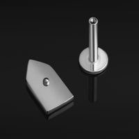 Argenté, fenêtre gothique, filetage interne, piercing labret, titane ASTM F136