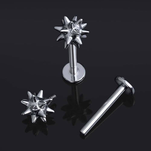 Labret-Stift, Silber, Innengewinde, ASTM F136 Titan, 1,2 mm