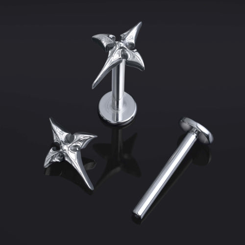 Labret-Stift, Silber, Innengewinde, ASTM F136 Titan, 1,2 mm