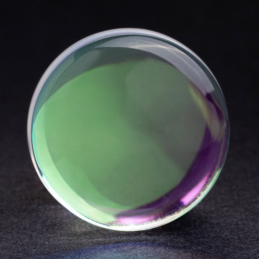 Aurora Borealis Iridescent Single Flare Glass Plug / Gauge - Single Flare Glass Ear Plugs / Gauges in 6mm (00g), 20mm (13/16th)