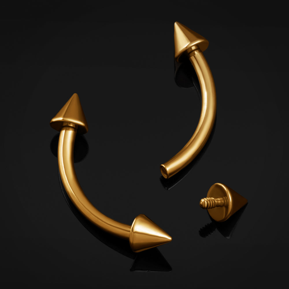 Curved Barbell, Silber, Innengewinde, Titan