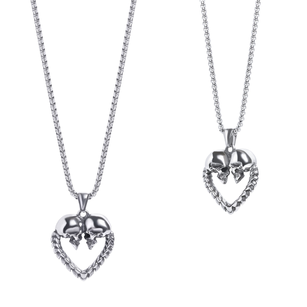 Silver Skeleton Heart Pendant Necklace - Silver Skeleton Heart Pendant Necklace / Alernative / Gothic Jewellery 