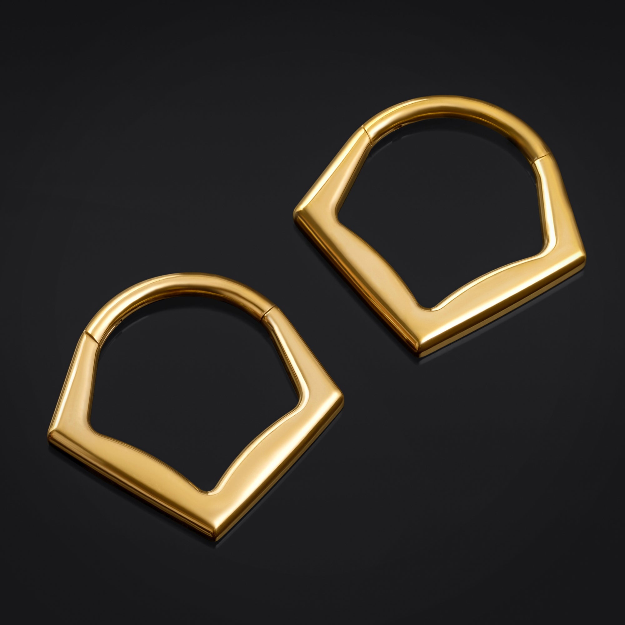 Septum Clicker, Gold, Chevron Pointed, ASTM F136 Titanium