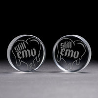 Plug / Gauge Cœur dégoulinant Still Emo - Verre transparent | Face plate double évasé