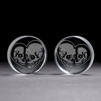 Plug / Gauge Squelette Till Death - Verre transparent | Face plate double évasé
