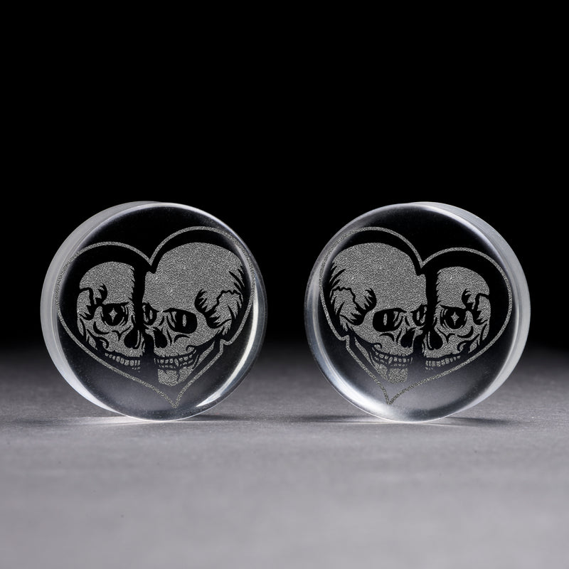 Plug / Gauge Squelette Till Death - Verre transparent | Face plate double évasé